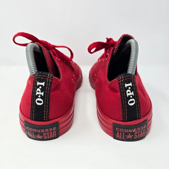 Converse All Star x OPI Red Heads Ahead Low Top Sneakers Red Womens 9 Mens 7 - Picture 4 of 16